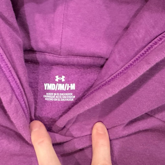 Girls Under Armour Kids Hoodie in Vibrant Purple, size medium - Picture 4 of 5